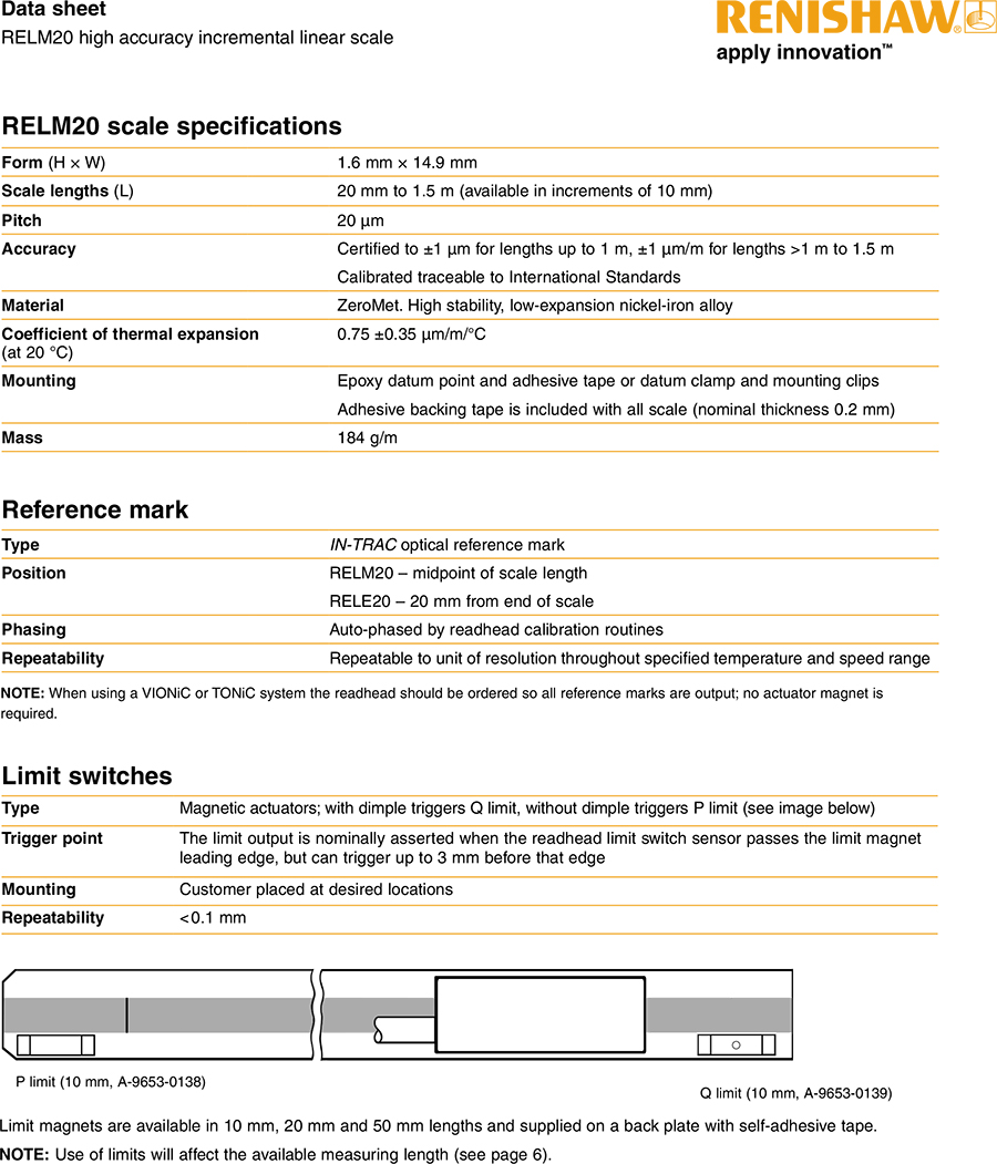 RELM20 high accuracy incremental linear scale